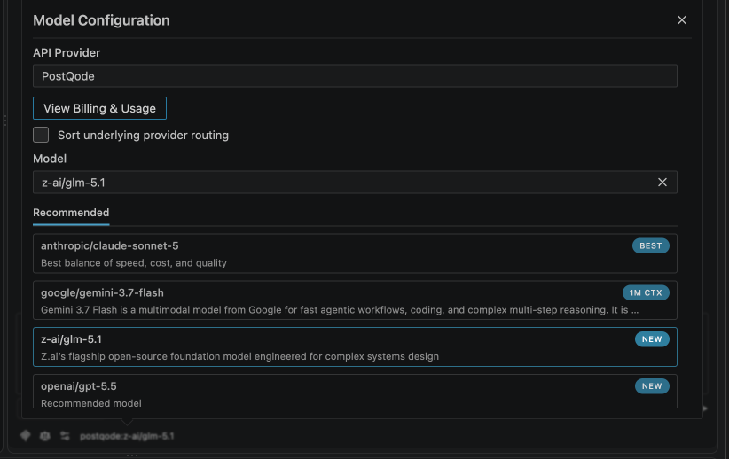 PostQode Model Configuration